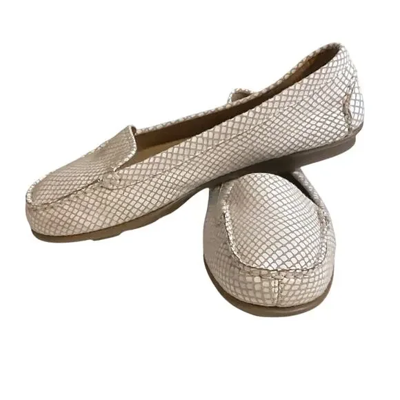 Aerosoles Snake Print Loafer Beige Slip On Nu Day Shoes SZ 6 Comfy Casual - Picture 2 of 10